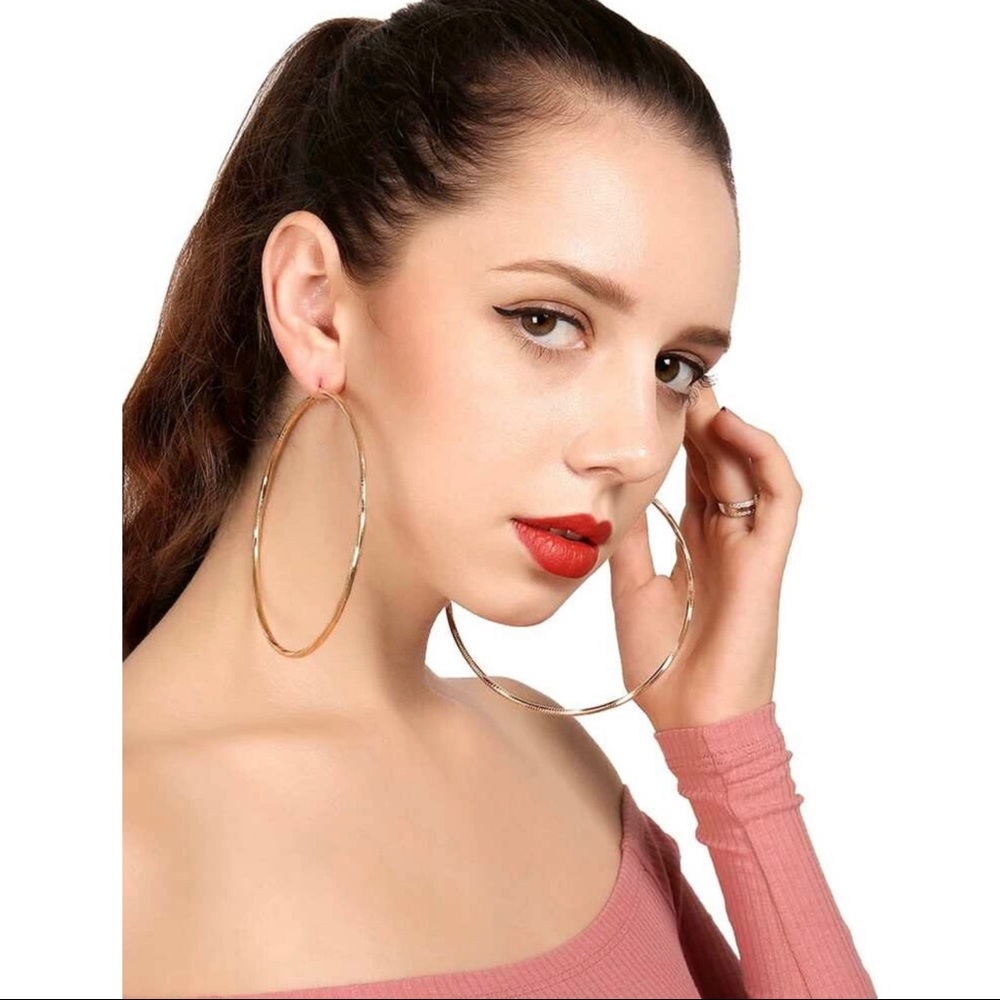 ✨Extra Large Gold Hoops✨ - Picture 2 of 4